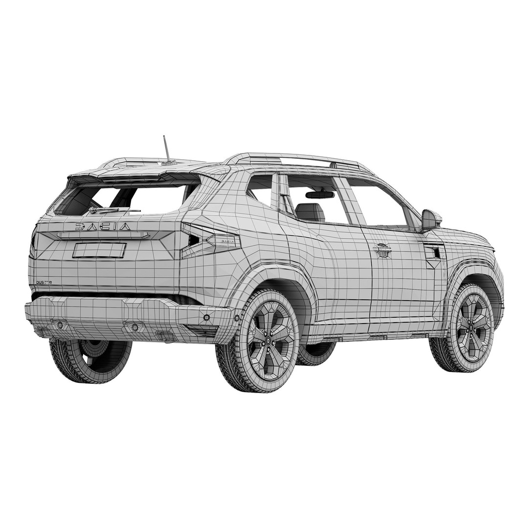 Dacia Duster 2024 3D Model – High Poly SUV Asset, FBX, OBJ - View 18