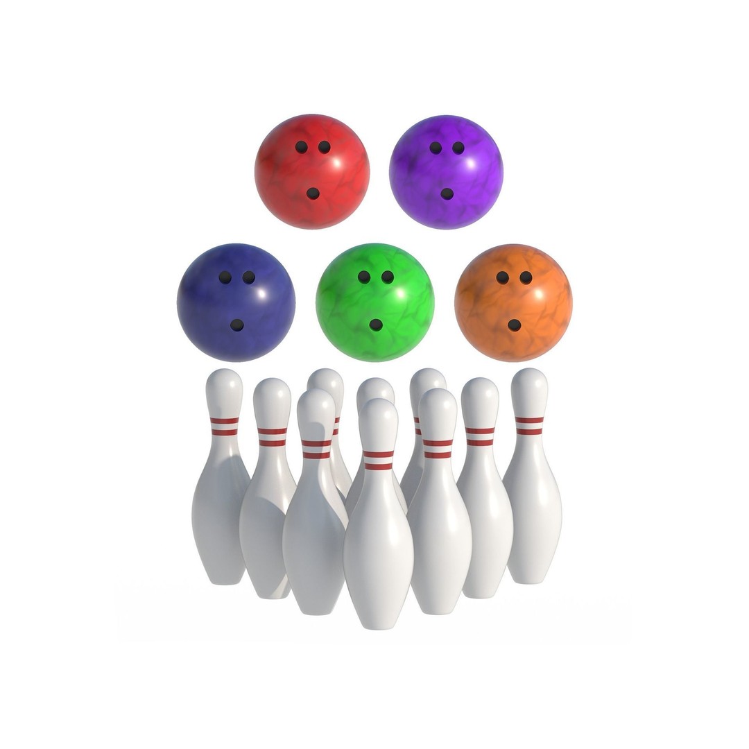 Bowling Collection 3D Model – Low Poly Game Asset, FBX, PBR - View 3