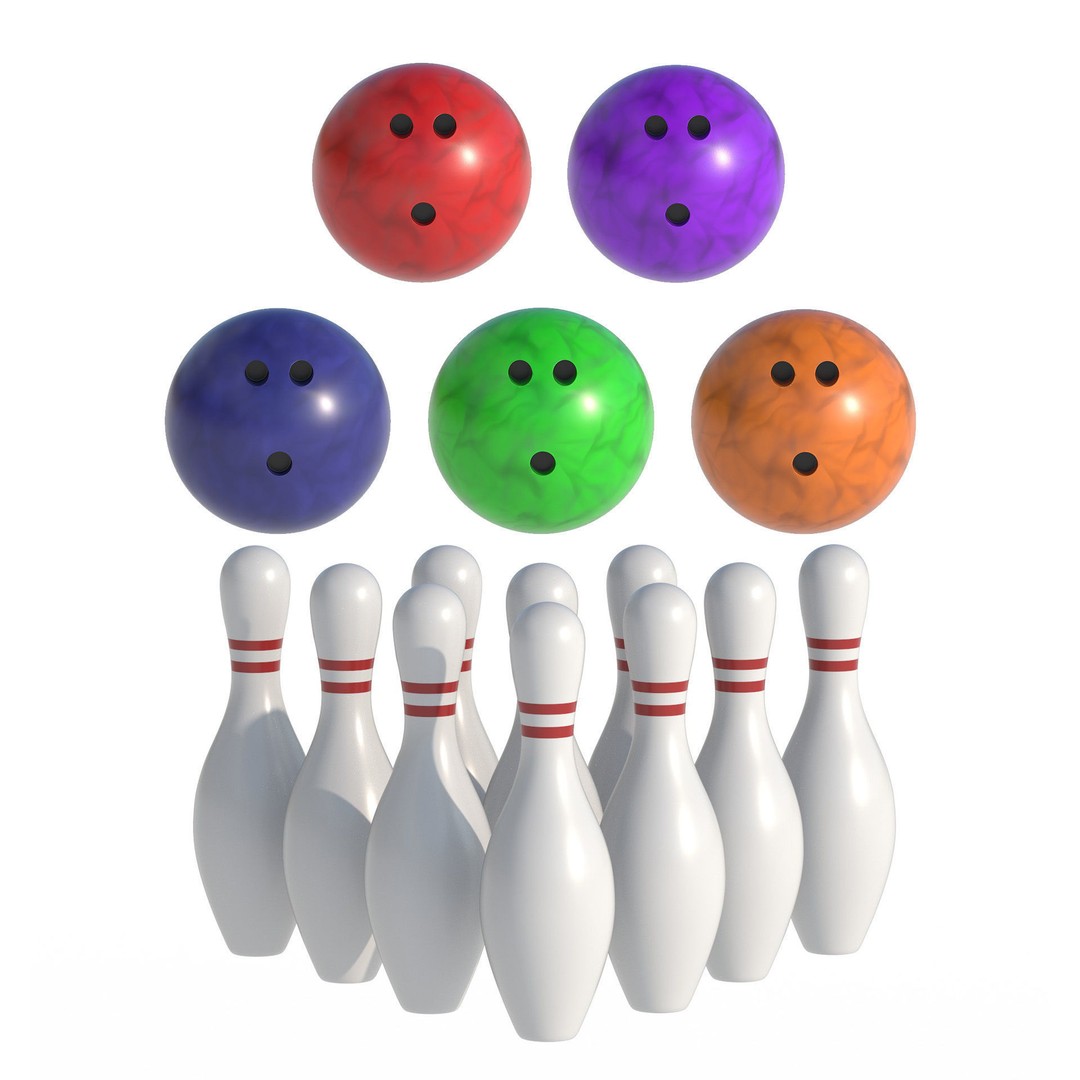 Bowling Collection 3D Model – Low Poly Game Asset, FBX, PBR - View 4