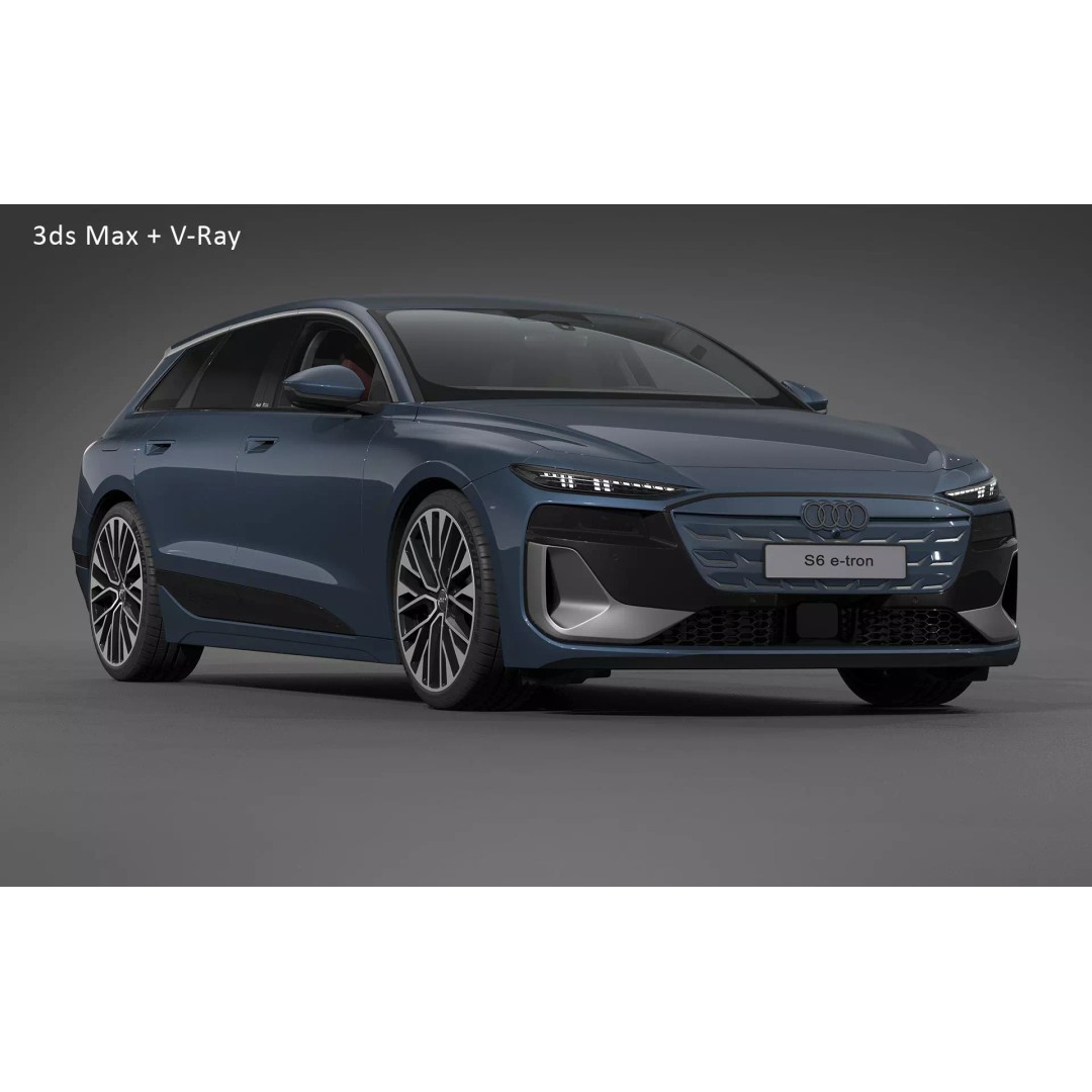 2025 Audi S6 Avant e-tron 3D Model – High Poly PBR Asset, FBX & OBJ - View 29
