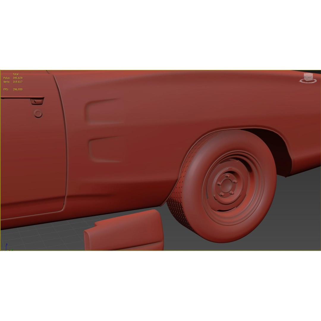 1969 Dodge Coronet Super Bee 3D Model – High Poly Game Asset, FBX, OBJ