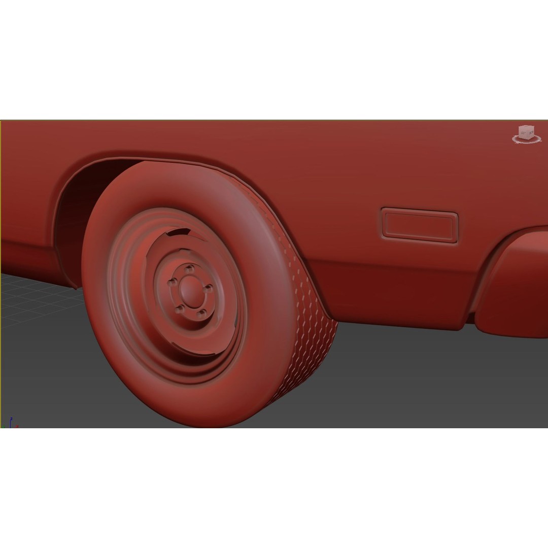1969 Dodge Coronet Super Bee 3D Model – High Poly Game Asset, FBX, OBJ - View 15