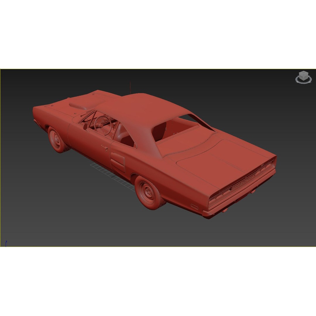 1969 Dodge Coronet Super Bee 3D Model – High Poly Game Asset, FBX, OBJ - View 16