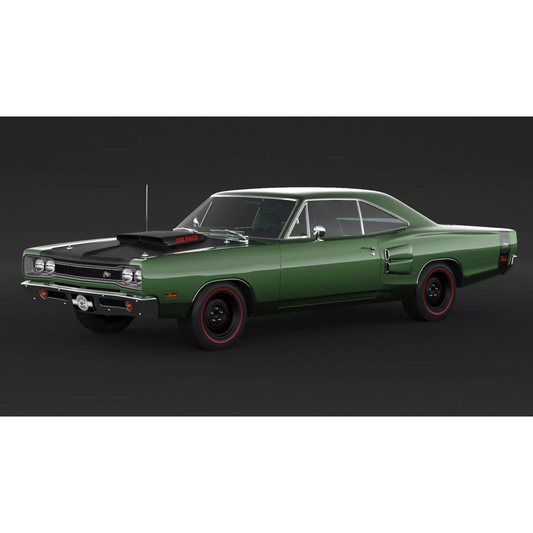 1969 Dodge Coronet Super Bee 3D Model – High Poly Game Asset, FBX, OBJ - View 2