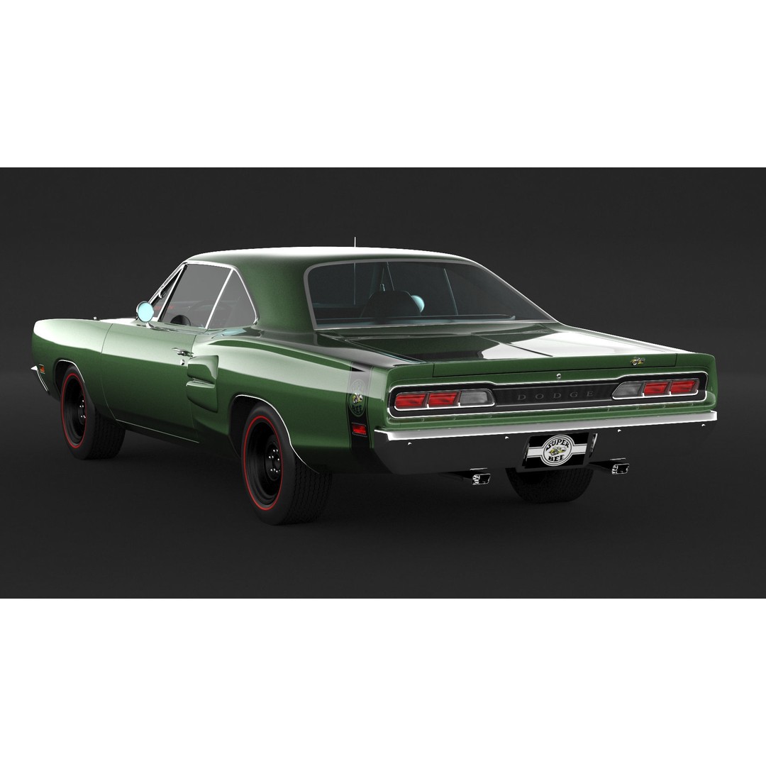 1969 Dodge Coronet Super Bee 3D Model – High Poly Game Asset, FBX, OBJ - View 5