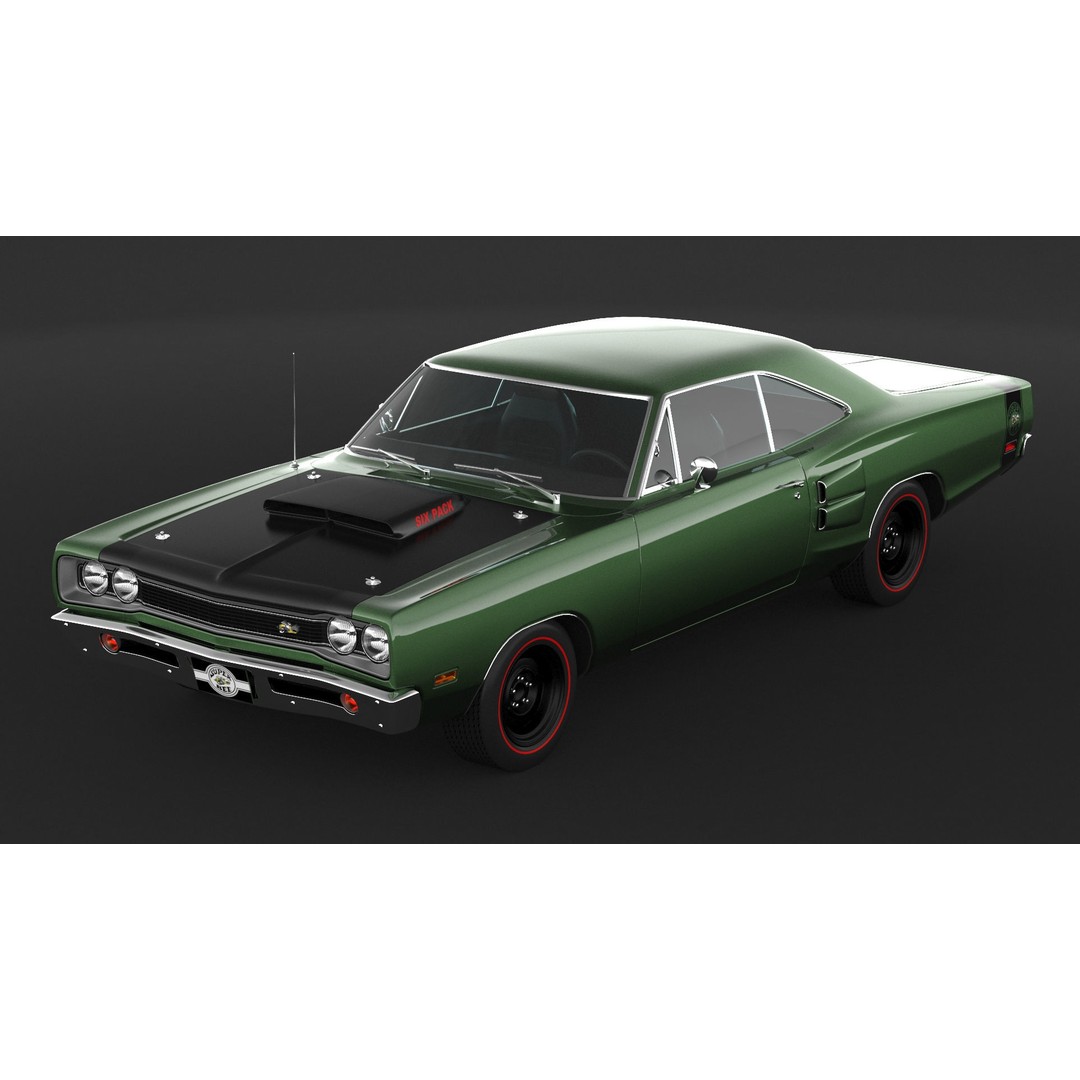 1969 Dodge Coronet Super Bee 3D Model – High Poly Game Asset, FBX, OBJ - View 7