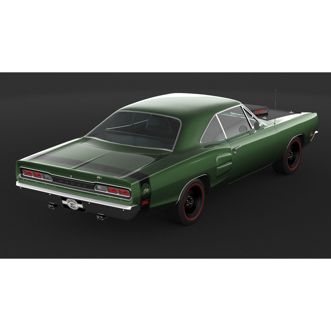 1969 Dodge Coronet Super Bee 3D Model – High Poly Game Asset, FBX, OBJ - View 8