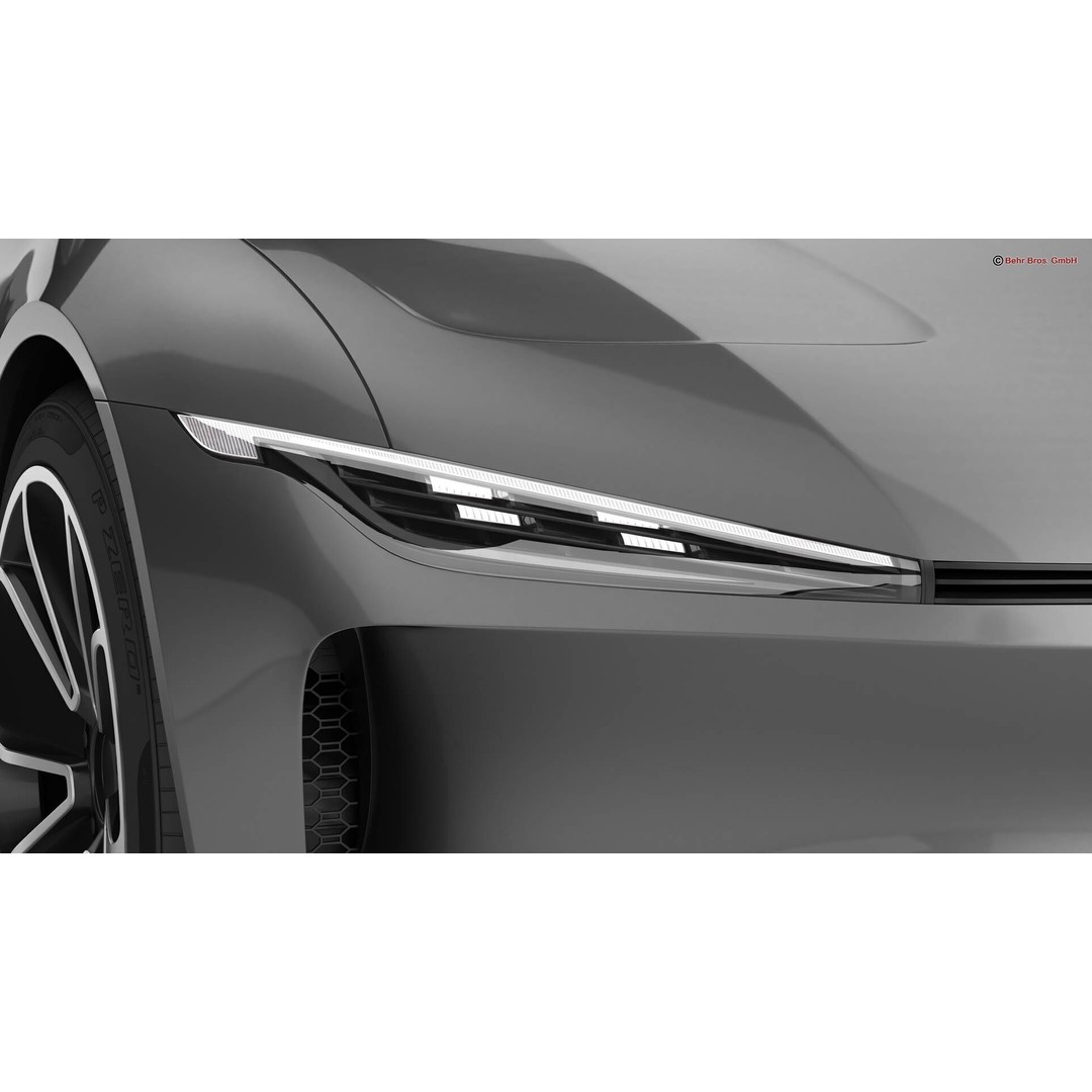 Generic Modern Coupe 3D Model – High Poly Animated Car Asset, Blender, FBX - View 11