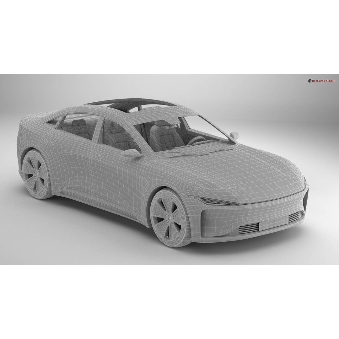 Generic Modern Coupe 3D Model – High Poly Animated Car Asset, Blender, FBX - View 17