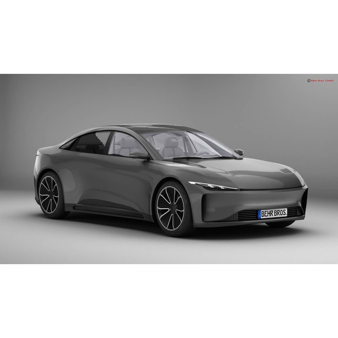 Generic Modern Coupe 3D Model – High Poly Animated Car Asset, Blender, FBX - View 3