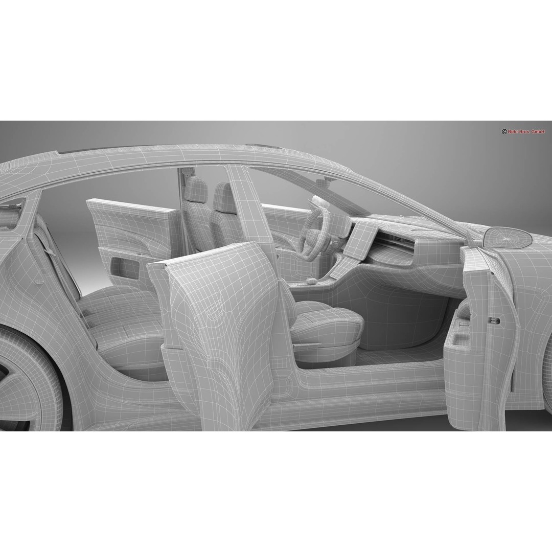 Generic Modern Coupe 3D Model – High Poly Animated Car Asset, Blender, FBX - View 31