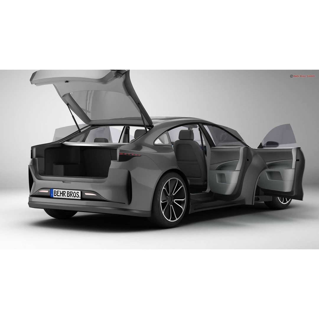 Generic Modern Coupe 3D Model – High Poly Animated Car Asset, Blender, FBX - View 6