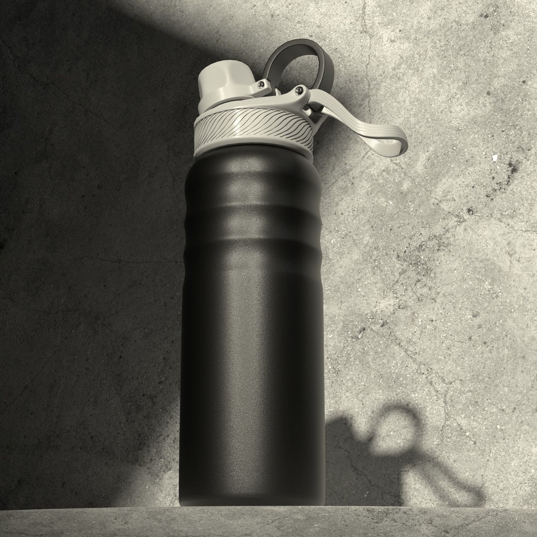 Sports Shaker 3D Model – Photorealistic Fitness Bottle, FBX & OBJ - View 4