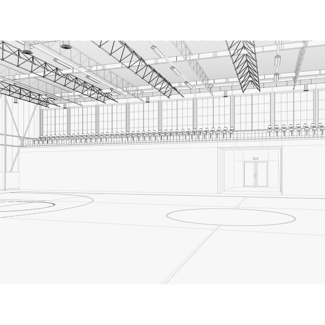 Basketball Gym 3D Model – Detailed Game Asset, FBX, Blender