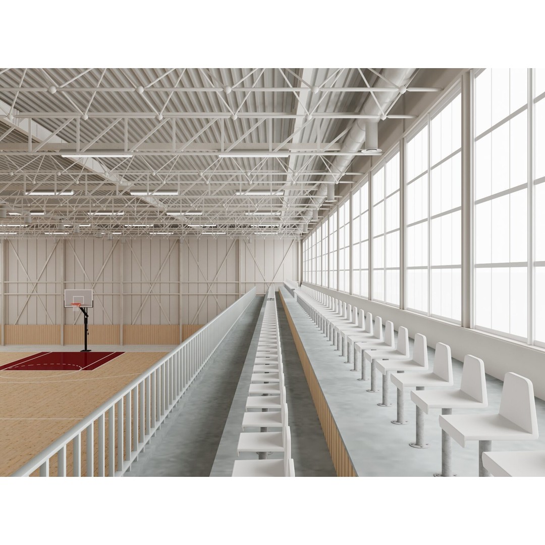 Basketball Gym 3D Model – Detailed Game Asset, FBX, Blender - View 11