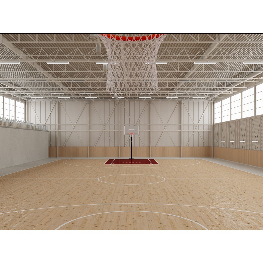 Basketball Gym 3D Model – Detailed Game Asset, FBX, Blender - View 13