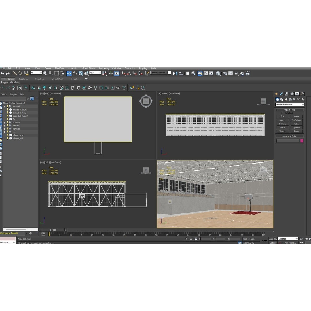 Basketball Gym 3D Model – Detailed Game Asset, FBX, Blender - View 15