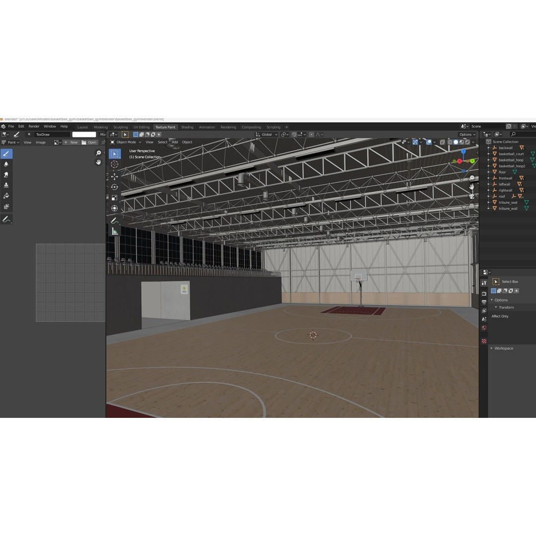 Basketball Gym 3D Model – Detailed Game Asset, FBX, Blender - View 16