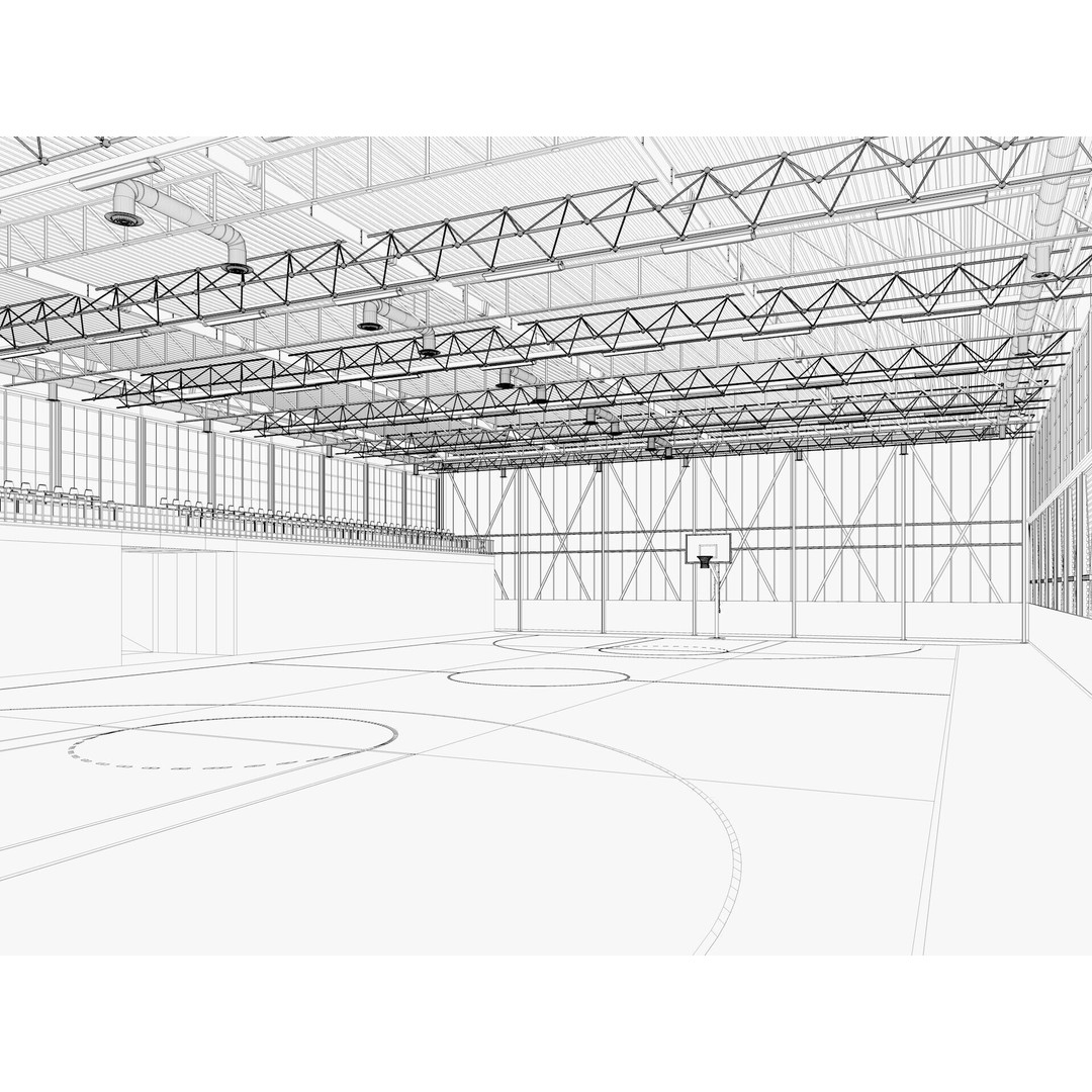 Basketball Gym 3D Model – Detailed Game Asset, FBX, Blender - View 17