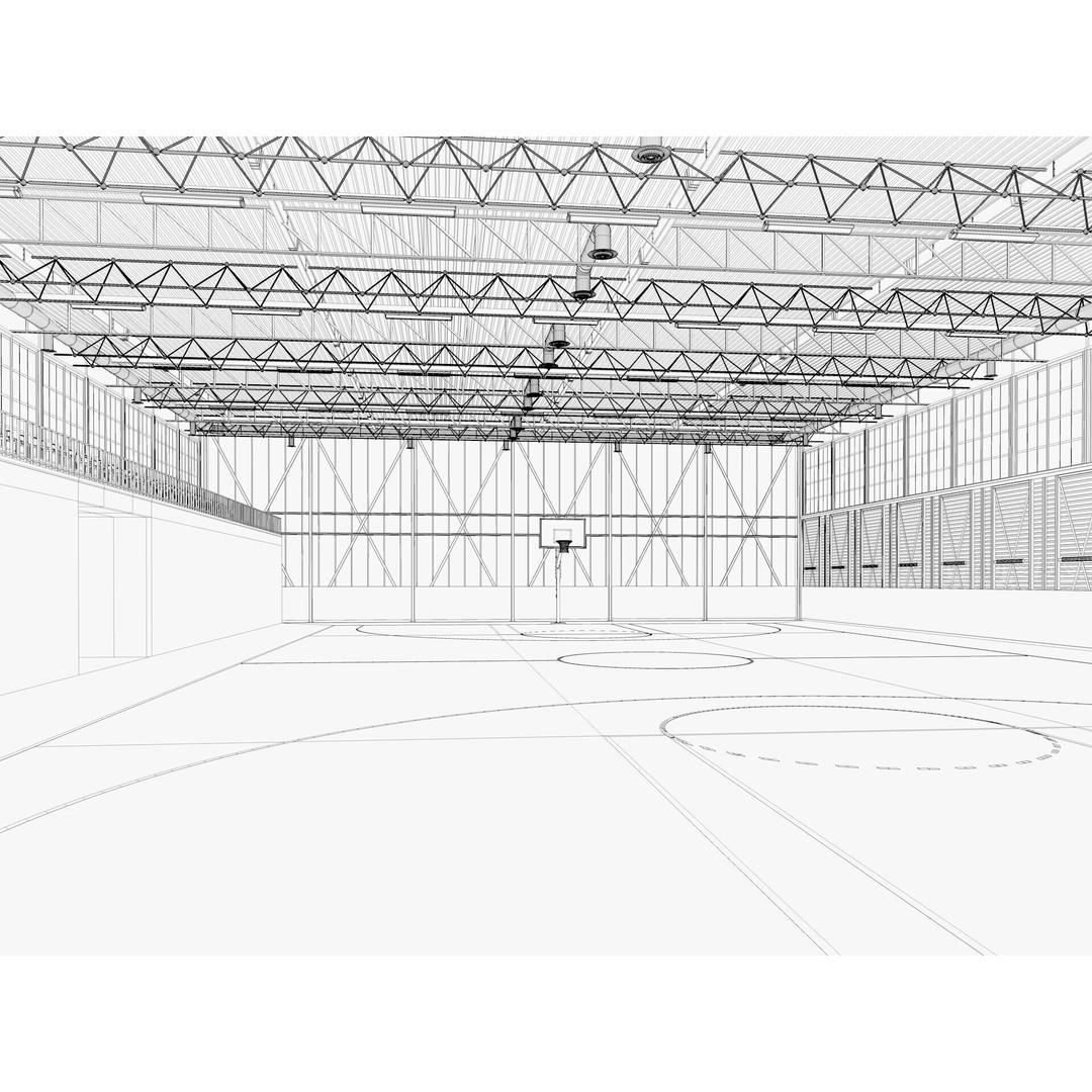 Basketball Gym 3D Model – Detailed Game Asset, FBX, Blender - View 18