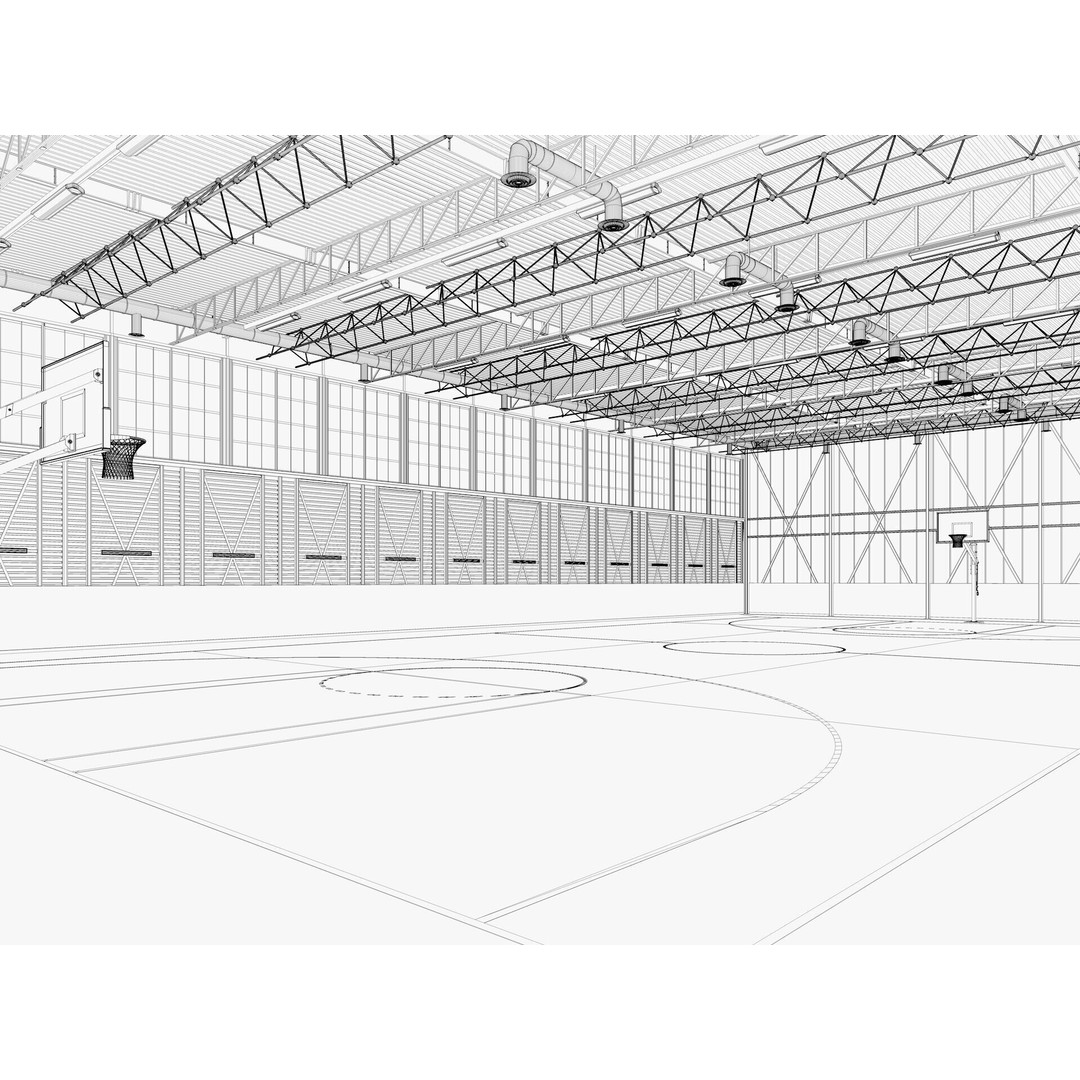 Basketball Gym 3D Model – Detailed Game Asset, FBX, Blender - View 20