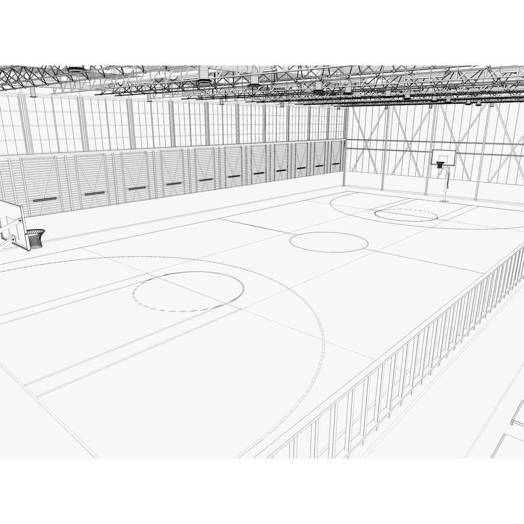 Basketball Gym 3D Model – Detailed Game Asset, FBX, Blender - View 21