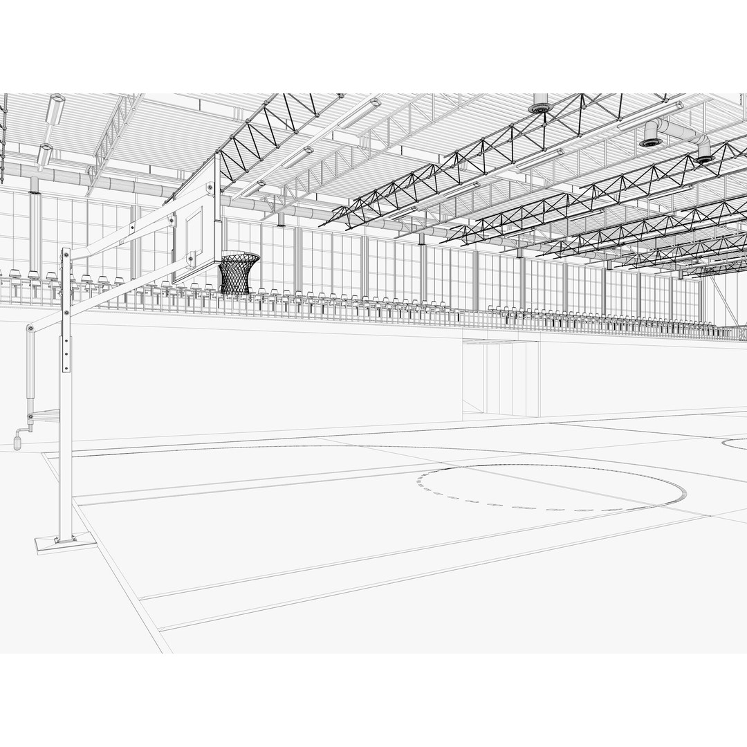 Basketball Gym 3D Model – Detailed Game Asset, FBX, Blender - View 23