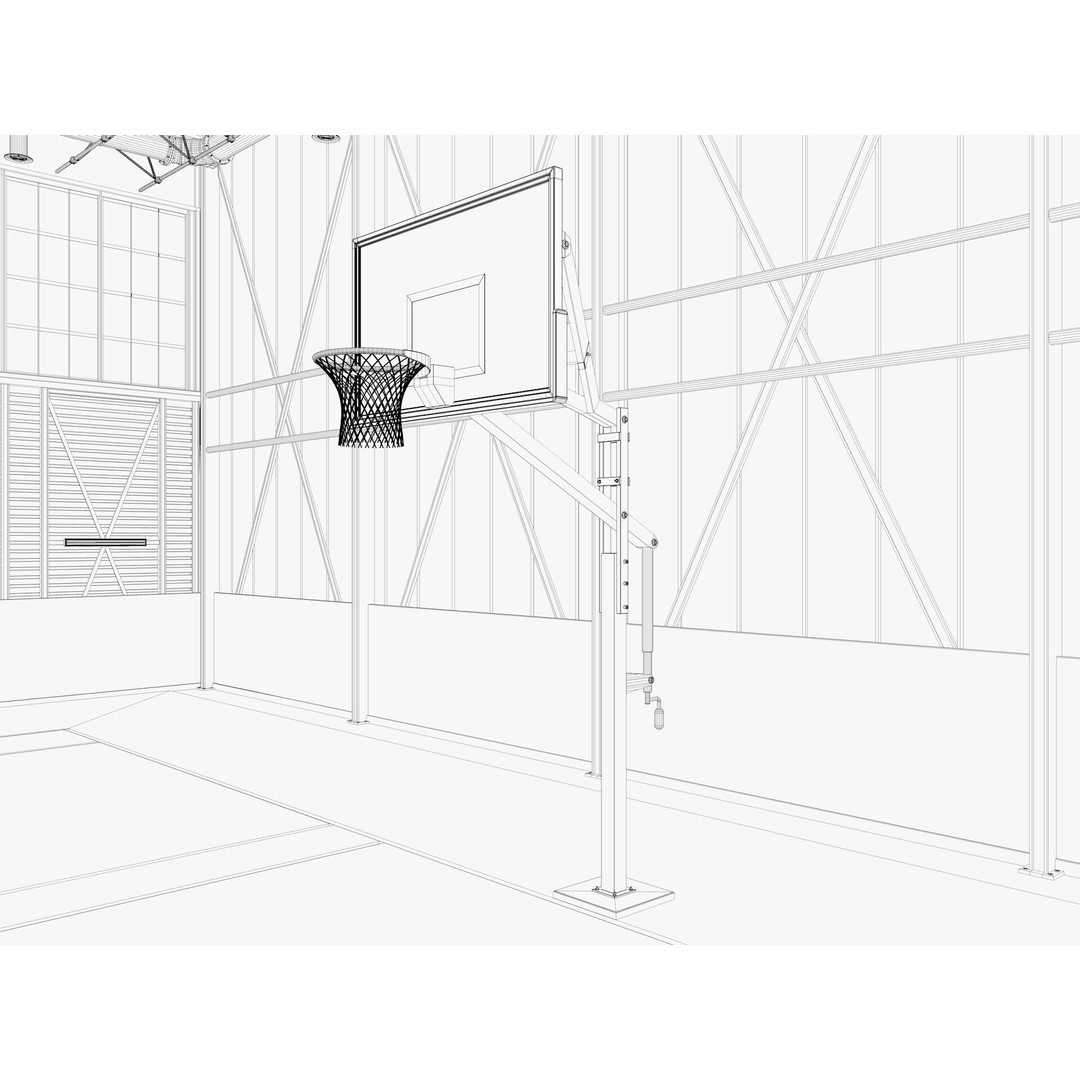 Basketball Gym 3D Model – Detailed Game Asset, FBX, Blender - View 24