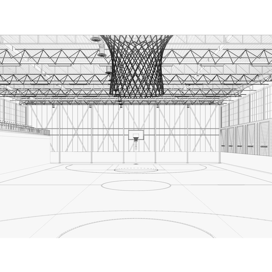 Basketball Gym 3D Model – Detailed Game Asset, FBX, Blender - View 27