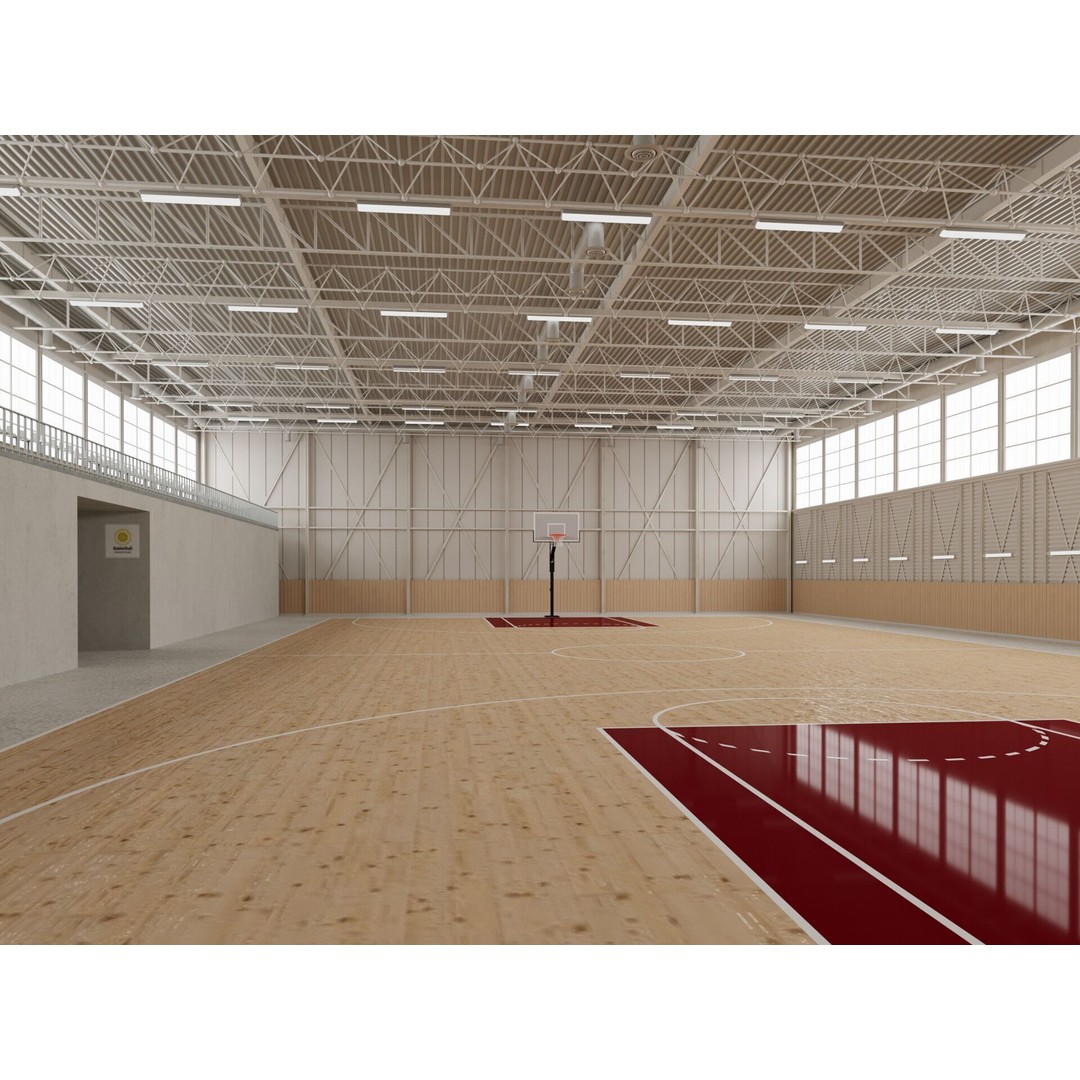Basketball Gym 3D Model – Detailed Game Asset, FBX, Blender - View 4