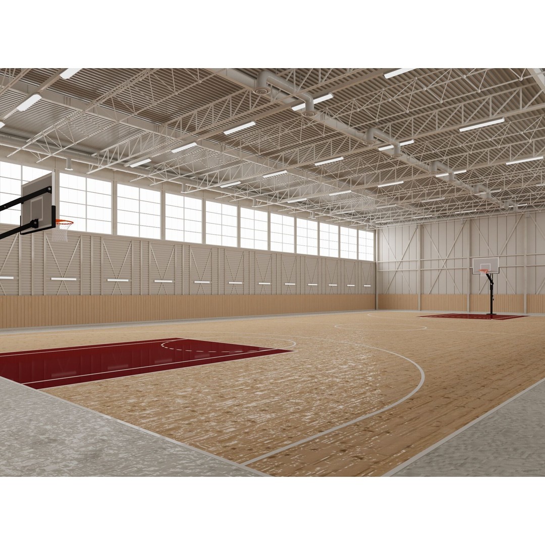Basketball Gym 3D Model – Detailed Game Asset, FBX, Blender - View 6