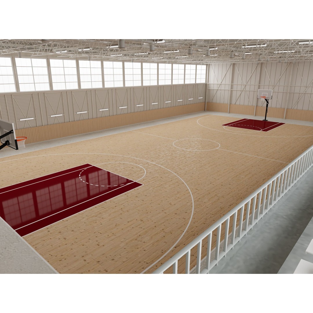 Basketball Gym 3D Model – Detailed Game Asset, FBX, Blender - View 7