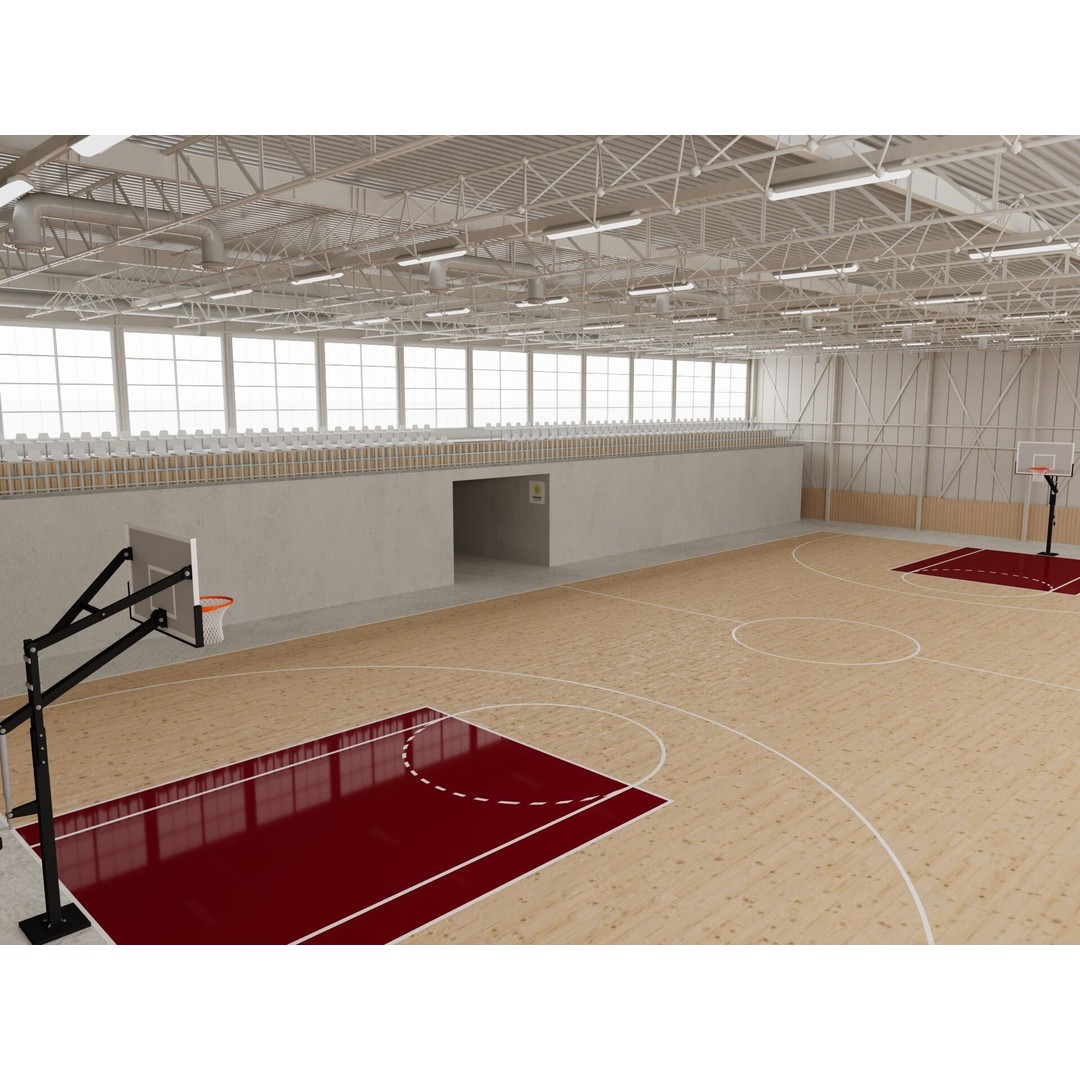 Basketball Gym 3D Model – Detailed Game Asset, FBX, Blender - View 8