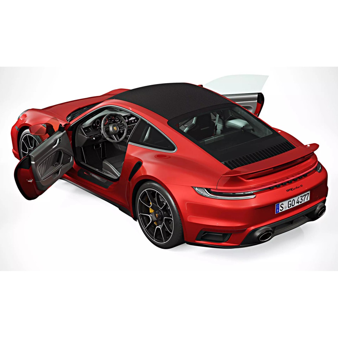 2021 Porsche 911 Turbo S 3D Model – High Poly Game Asset, FBX, OBJ - View 10