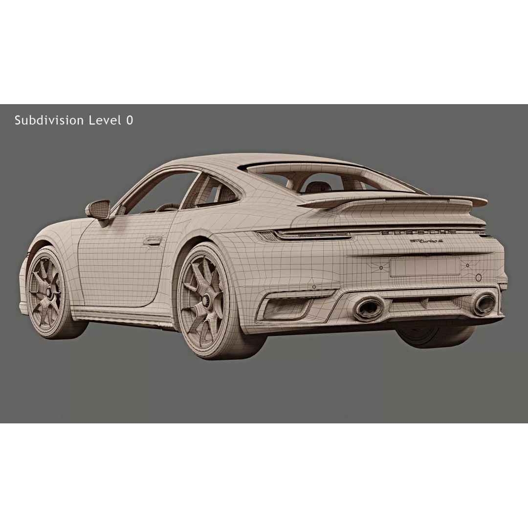 2021 Porsche 911 Turbo S 3D Model – High Poly Game Asset, FBX, OBJ - View 18