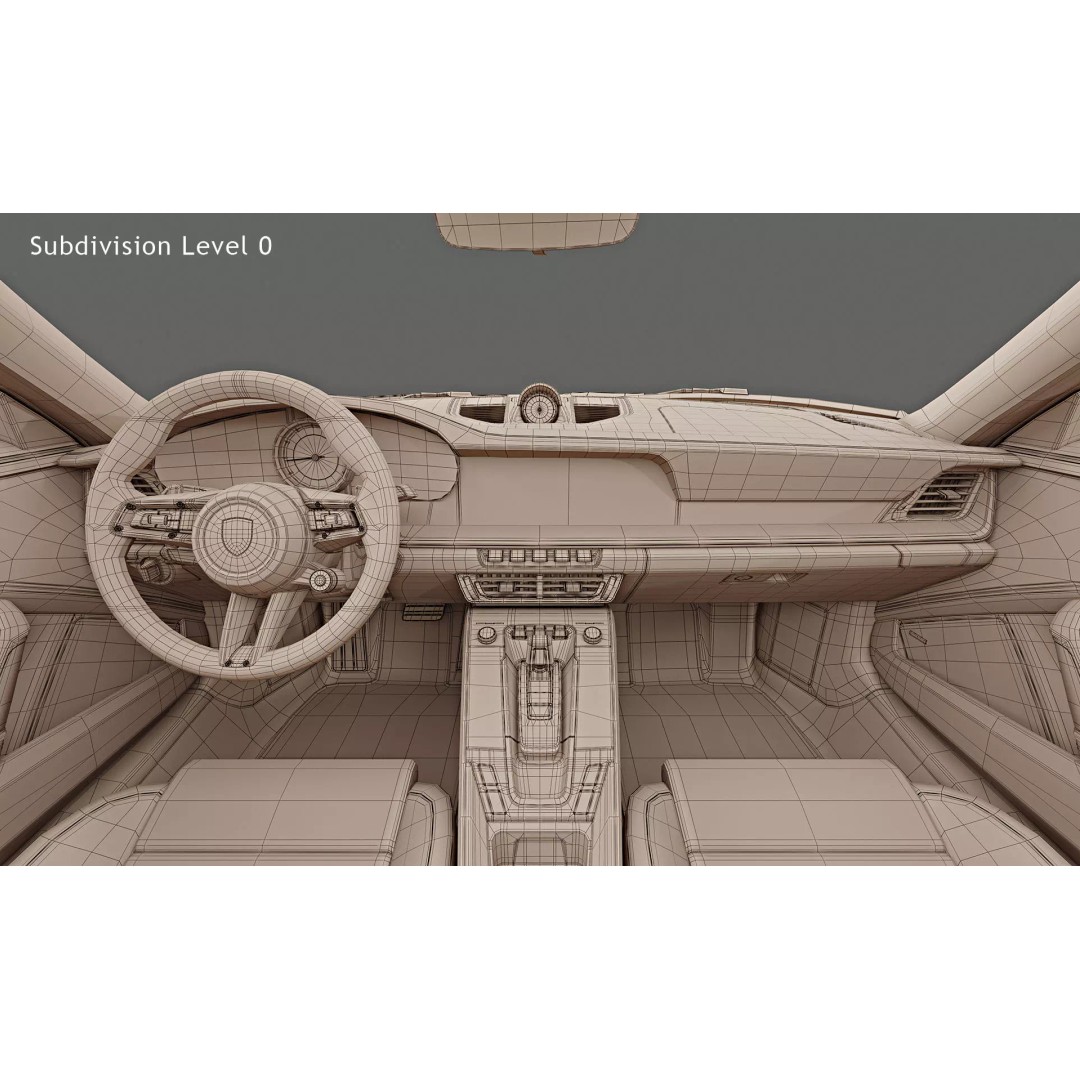 2021 Porsche 911 Turbo S 3D Model – High Poly Game Asset, FBX, OBJ - View 19