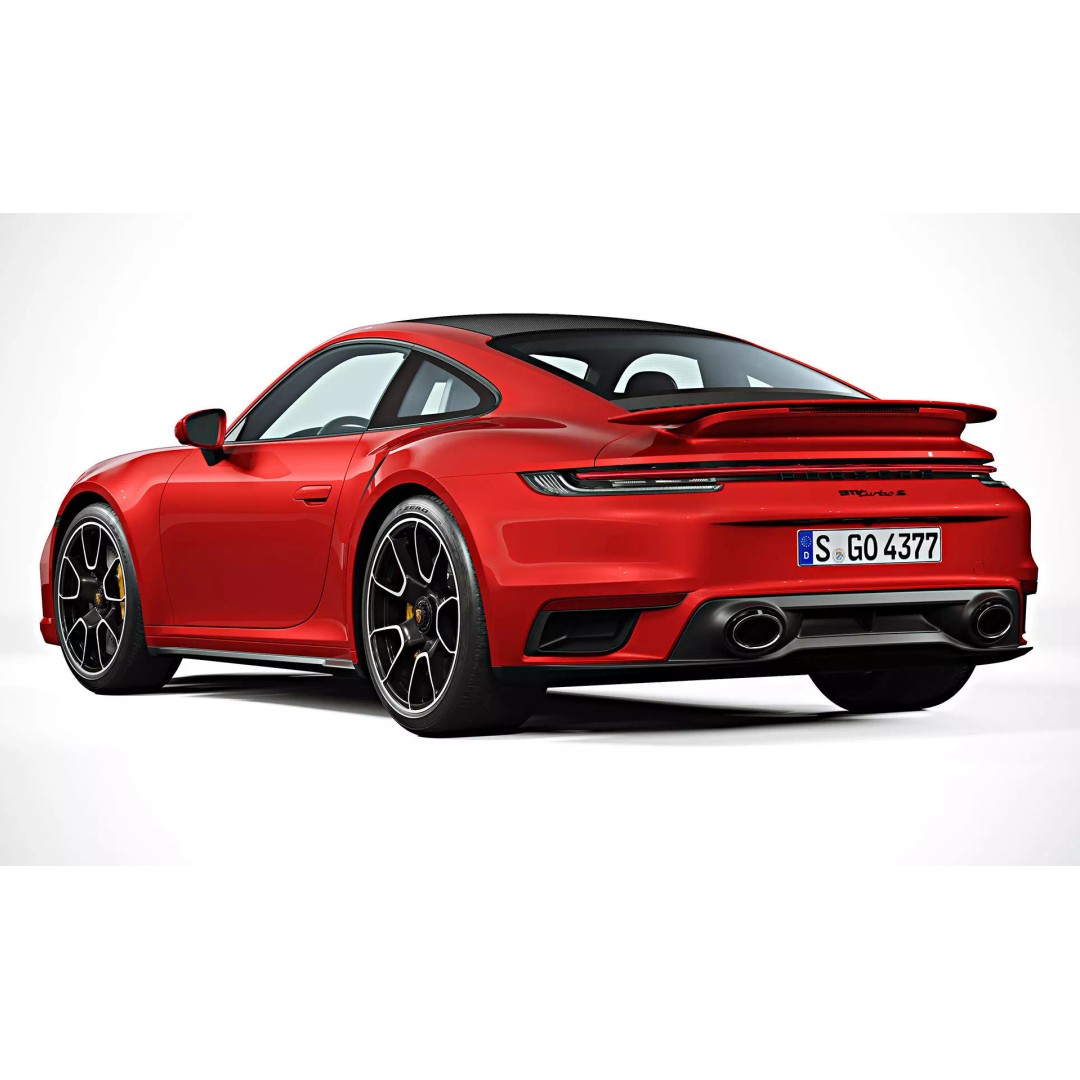 2021 Porsche 911 Turbo S 3D Model – High Poly Game Asset, FBX, OBJ - View 3