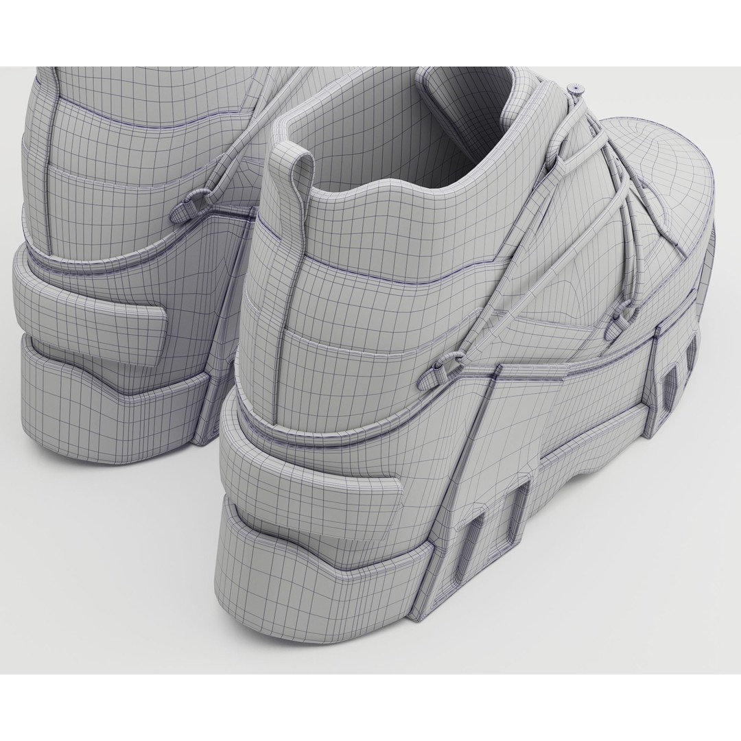 Black Sneakers 3D Model – Low Poly Game-Ready Footwear, FBX & OBJ