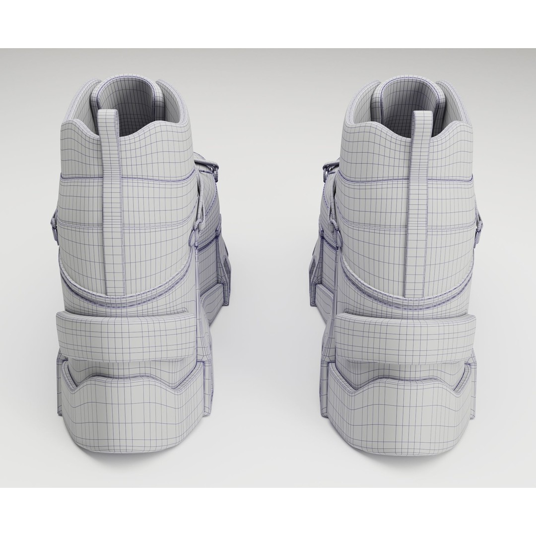 Black Sneakers 3D Model – Low Poly Game-Ready Footwear, FBX & OBJ - View 12