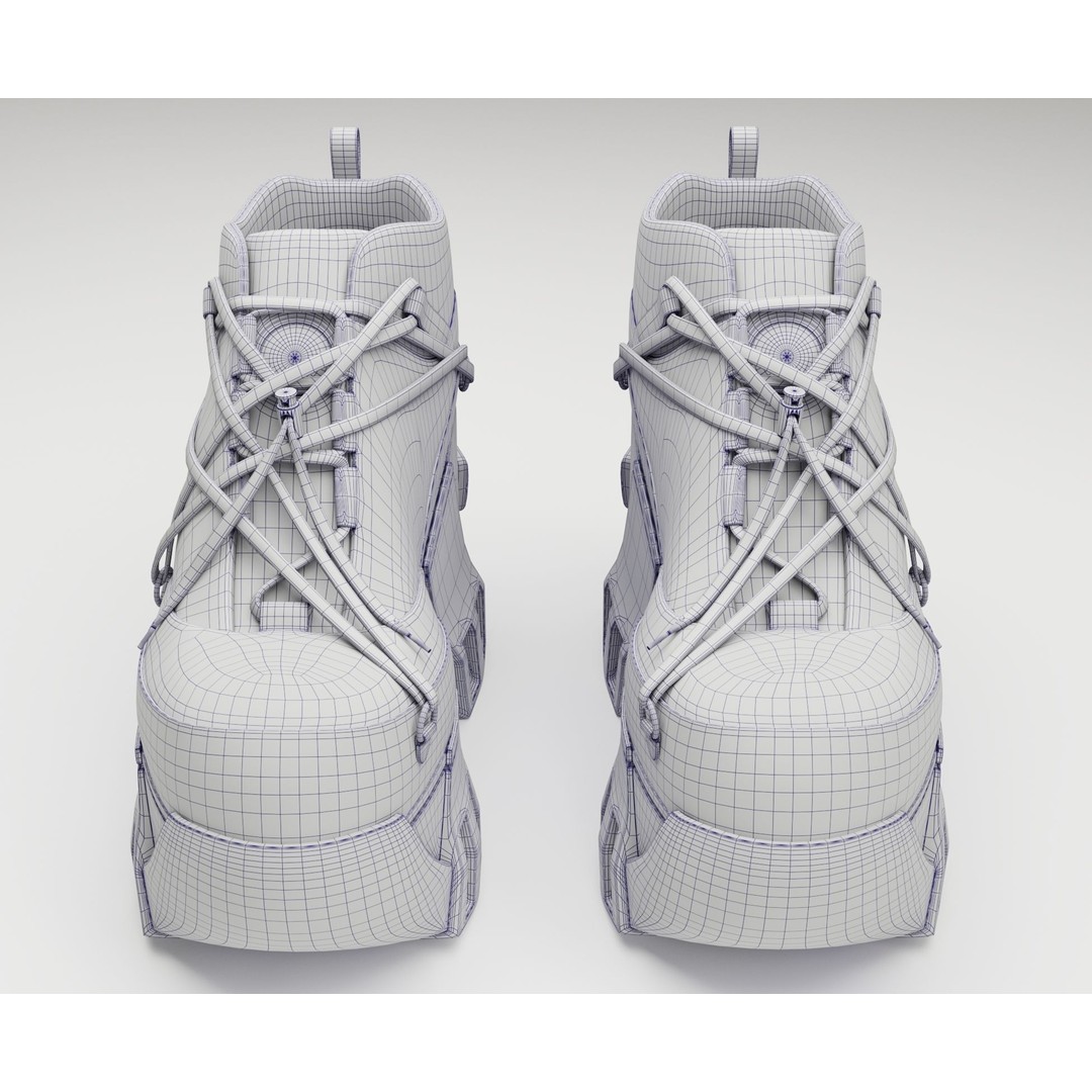 Black Sneakers 3D Model – Low Poly Game-Ready Footwear, FBX & OBJ - View 14