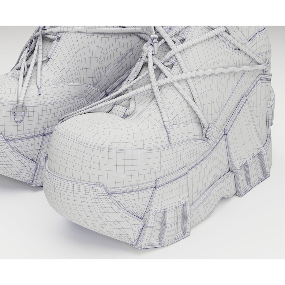 Black Sneakers 3D Model – Low Poly Game-Ready Footwear, FBX & OBJ - View 16
