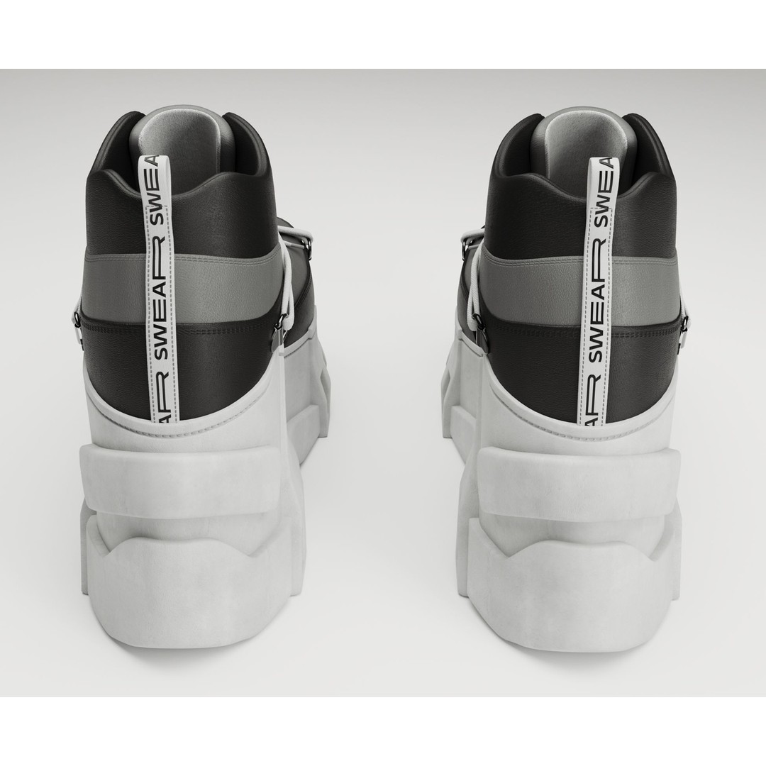 Black Sneakers 3D Model – Low Poly Game-Ready Footwear, FBX & OBJ - View 4