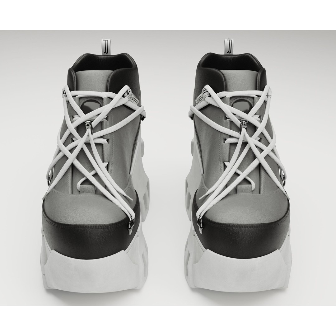 Black Sneakers 3D Model – Low Poly Game-Ready Footwear, FBX & OBJ - View 6
