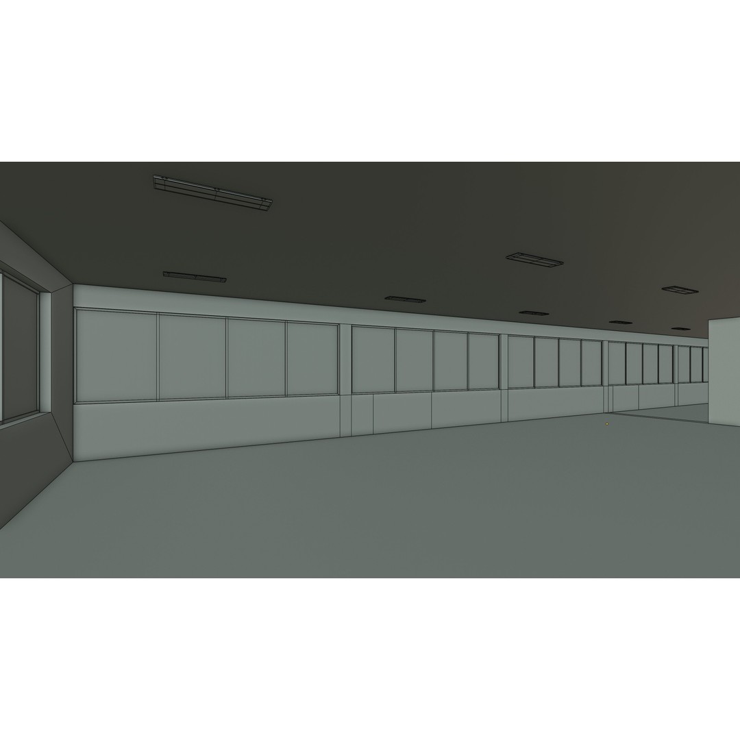 Airplane Hangar 3D Model – Low Poly Interior Asset, FBX, OBJ, Blender