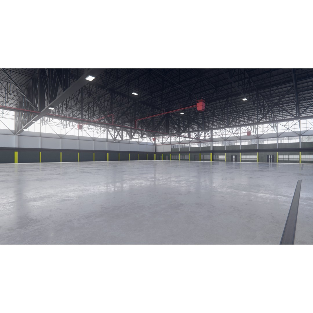 Airplane Hangar 3D Model – Low Poly Interior Asset, FBX, OBJ, Blender - View 12