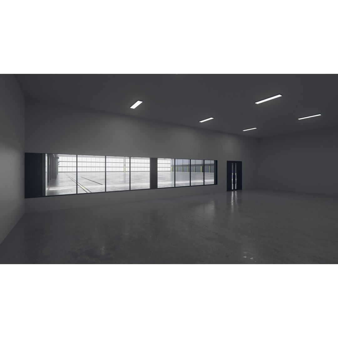 Airplane Hangar 3D Model – Low Poly Interior Asset, FBX, OBJ, Blender - View 20