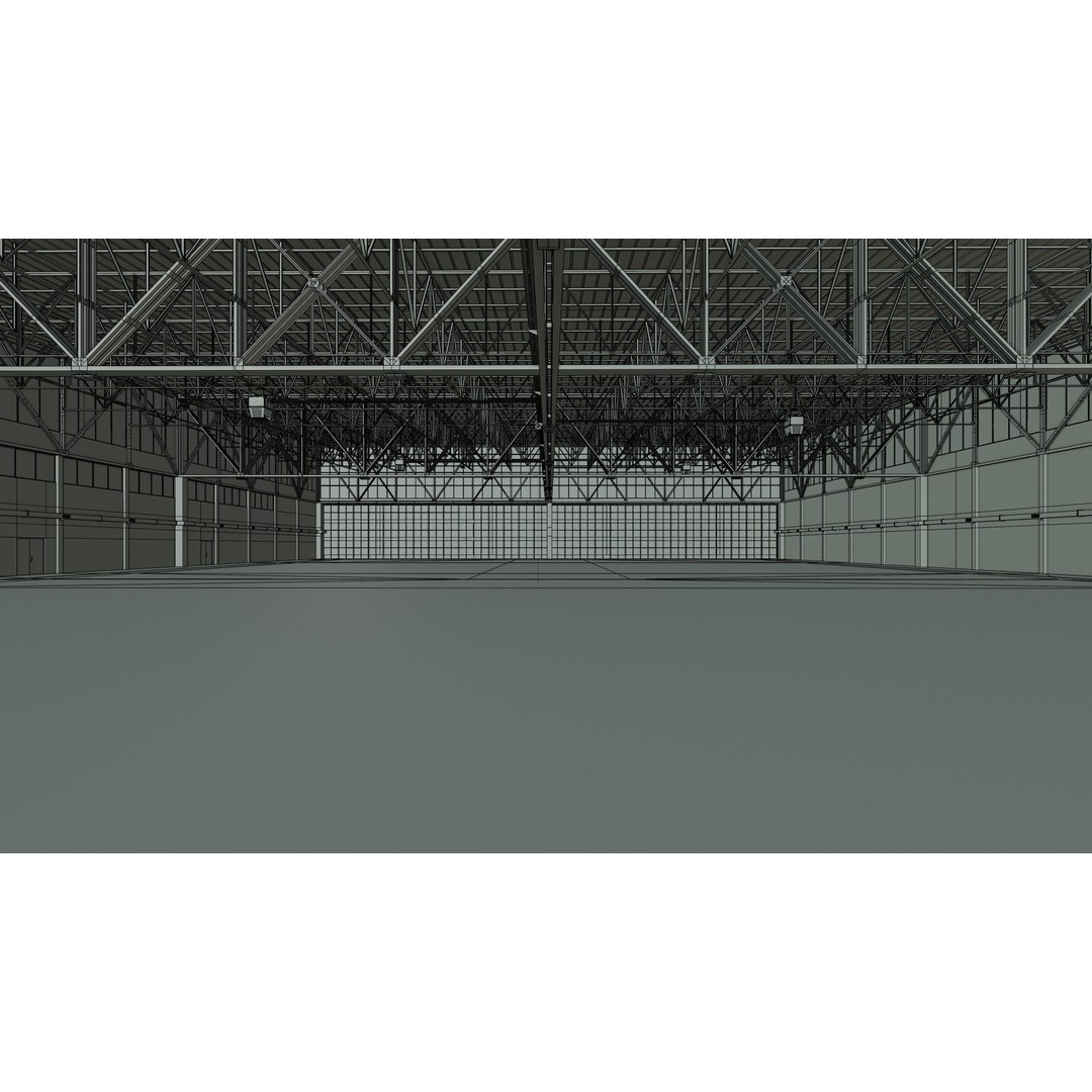 Airplane Hangar 3D Model – Low Poly Interior Asset, FBX, OBJ, Blender - View 22