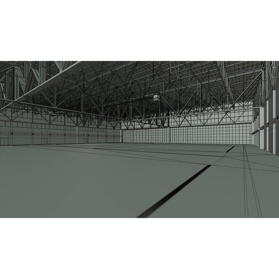 Airplane Hangar 3D Model – Low Poly Interior Asset, FBX, OBJ, Blender - View 25