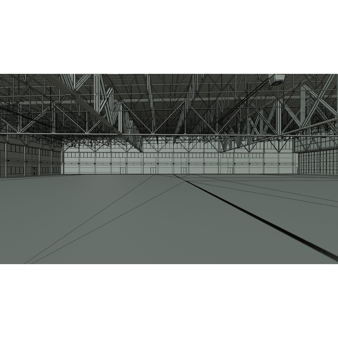 Airplane Hangar 3D Model – Low Poly Interior Asset, FBX, OBJ, Blender - View 26