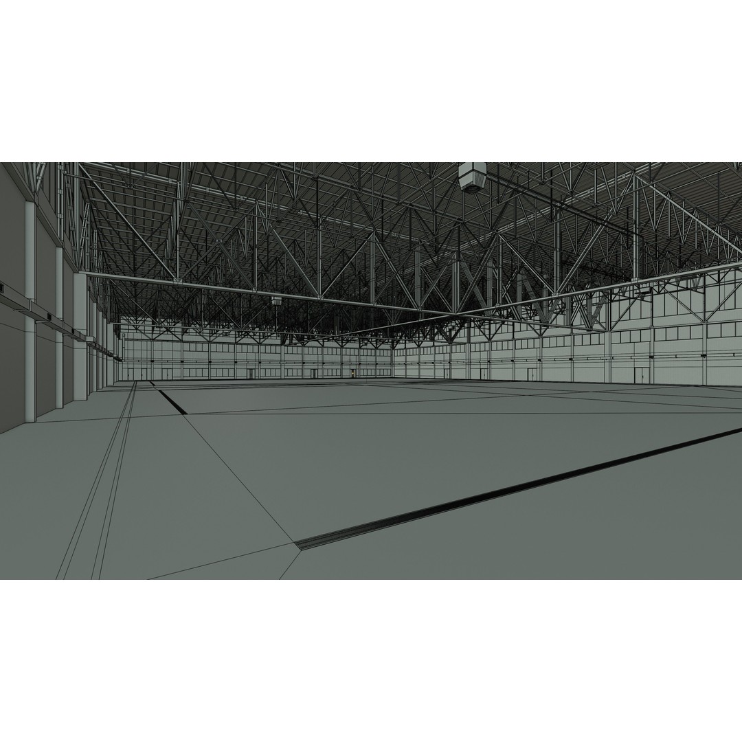 Airplane Hangar 3D Model – Low Poly Interior Asset, FBX, OBJ, Blender - View 28